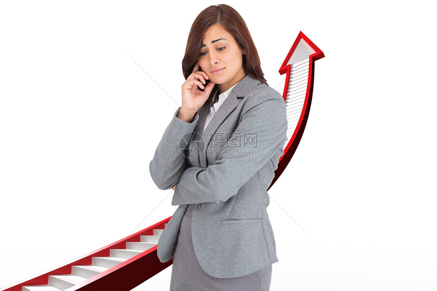令人忧心的女商务人士综合形象女士绘图职业商业商务数字棕色公司思维梯子图片