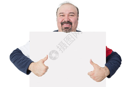 拿着空白板的人举起大拇指背景图片