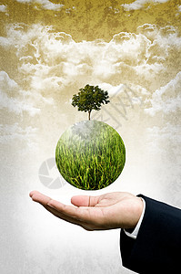 绿色企业关心地球概念;背景图片