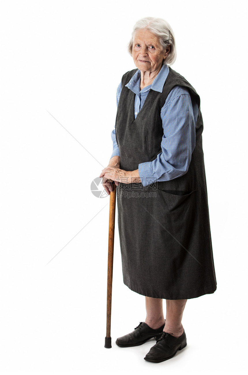 有拐杖的老女人图片