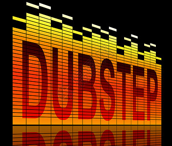 Dubstep 概念夜店橙子红色黑色均衡器技术酒吧娱乐插图舞蹈背景图片