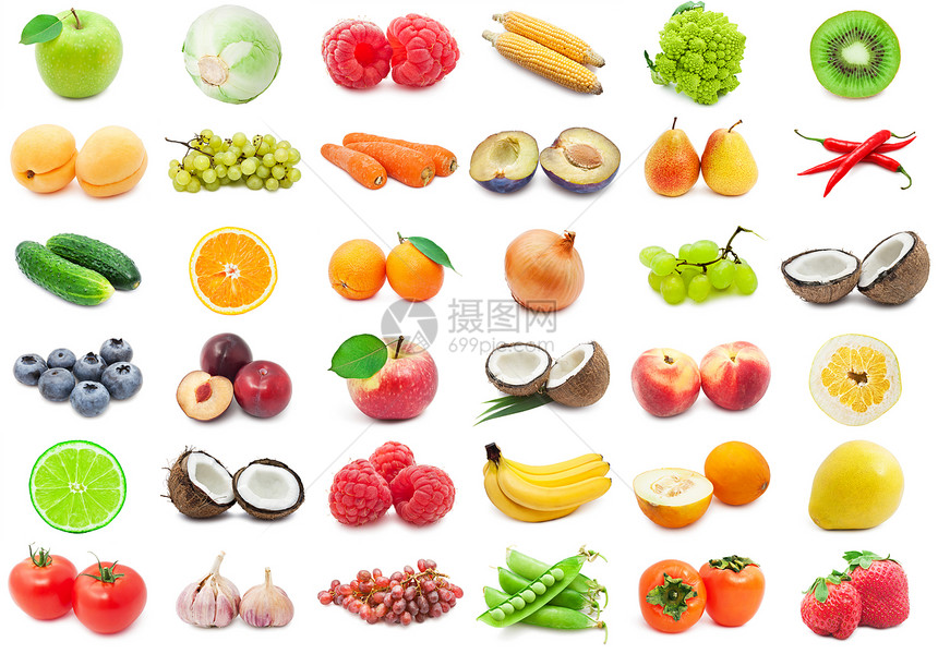 水果和蔬菜石榴香蕉黄瓜椰子辣椒李子胡椒覆盆子玉米土豆图片