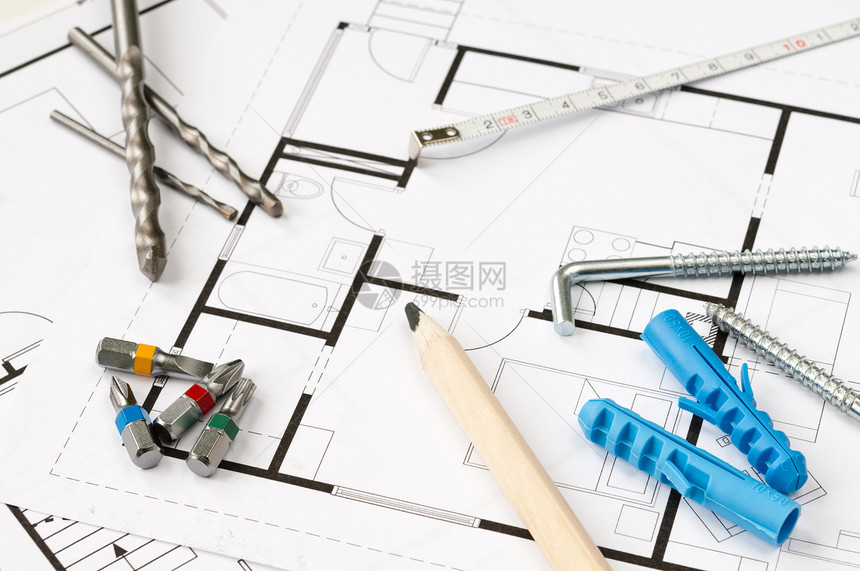 施工计划工具房子文档作坊工程建筑住宅钻头工作商业测量图片