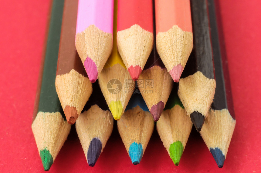 新彩色笔纸艺术艺术家蓝色乐器绘画工具橙子铅笔教育调色板图片