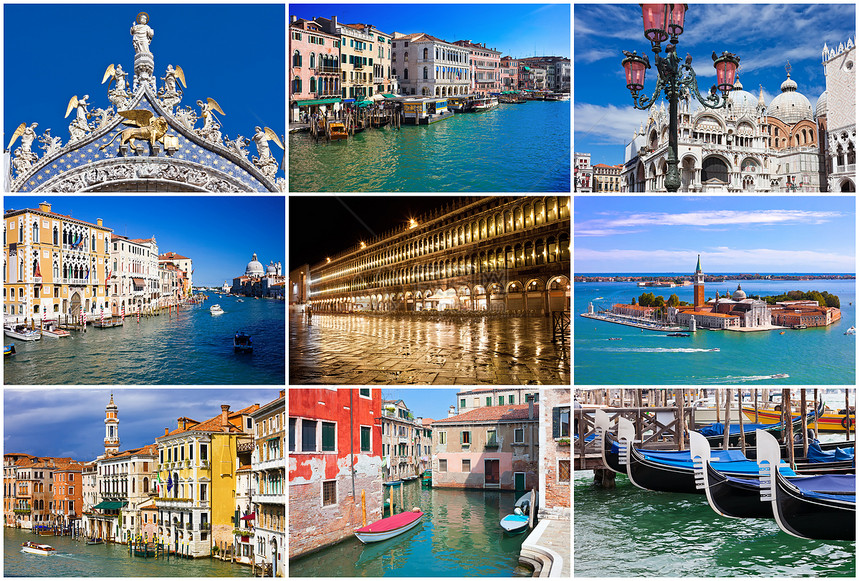 威尼斯旅行天空渠道收藏地标船夫城市游客蓝色建筑图片