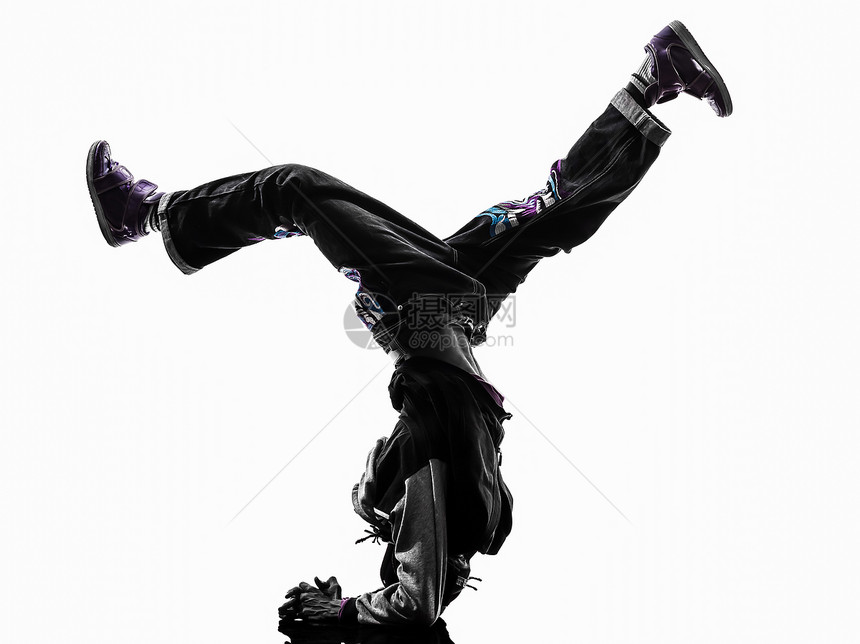 舞者打破了跳舞的年轻男子手站在一旁男性男人成年人霹雳舞者杂技霹雳舞舞蹈家黑色阴影图片