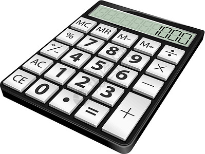 黑计算器白色键盘金融电气黑色商业按钮插图计算数字背景图片