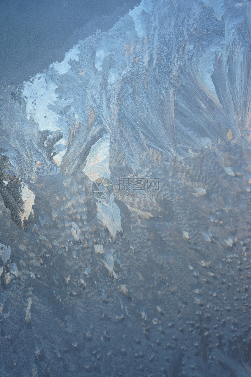 落霜蓝色墙纸天气装饰品季节玻璃火花水晶宏观微光图片