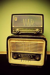古老古董收音机 历史背景复古技术扬声器拨号频率风格文化图像音乐回忆背景图片