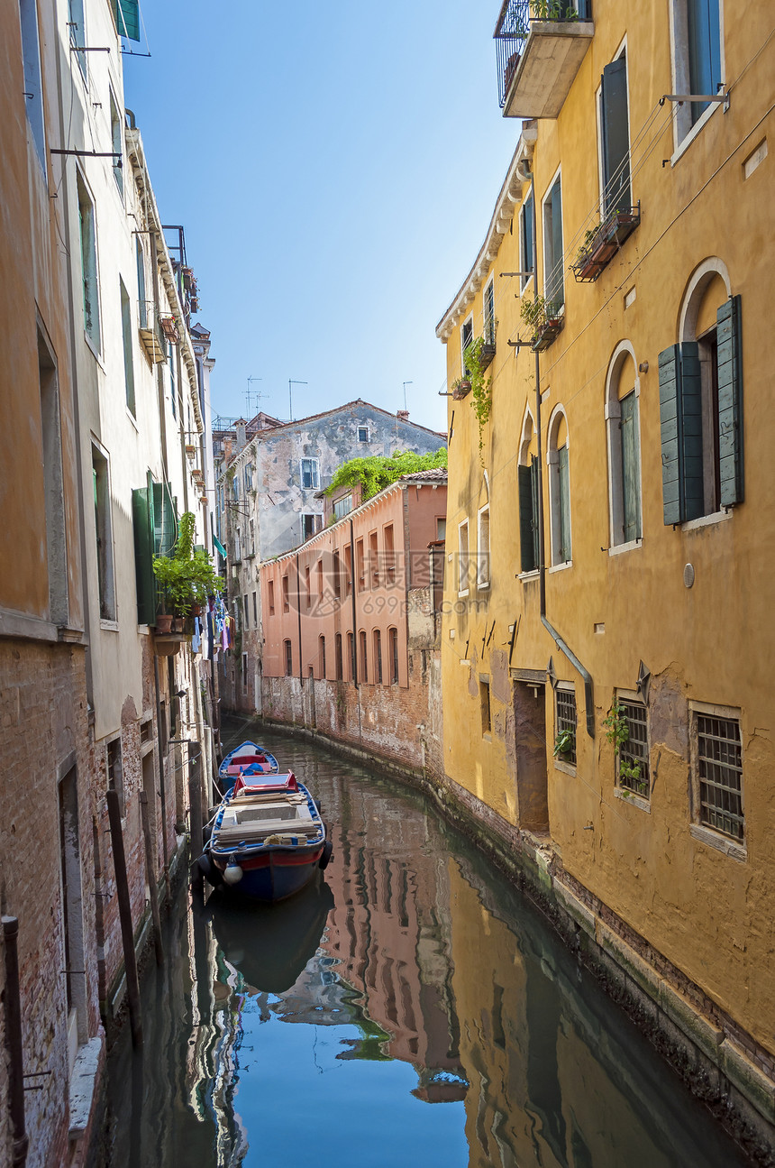意大利威尼斯住宅城市窗户运河旅游绳索反射建筑建筑学古董图片