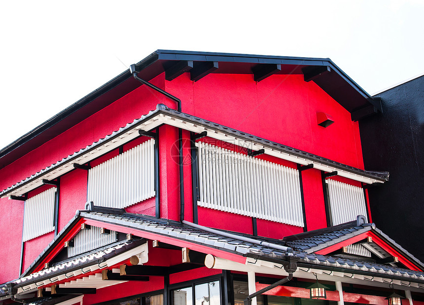 红色的家入口建筑家庭住房窗户建筑学邻里住宅房子财产图片
