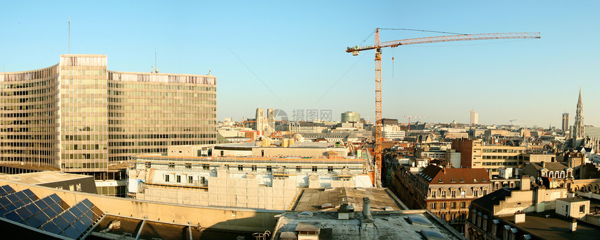 布鲁塞尔市中心街道信仰城市风景建造建筑学全景天空商业建筑图片