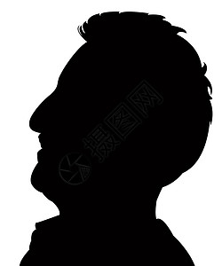 一个人头的光影矢量头发插图鼻子男人黑色身体背景图片