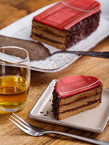 酒蛋糕素材威士忌蛋糕切片背景