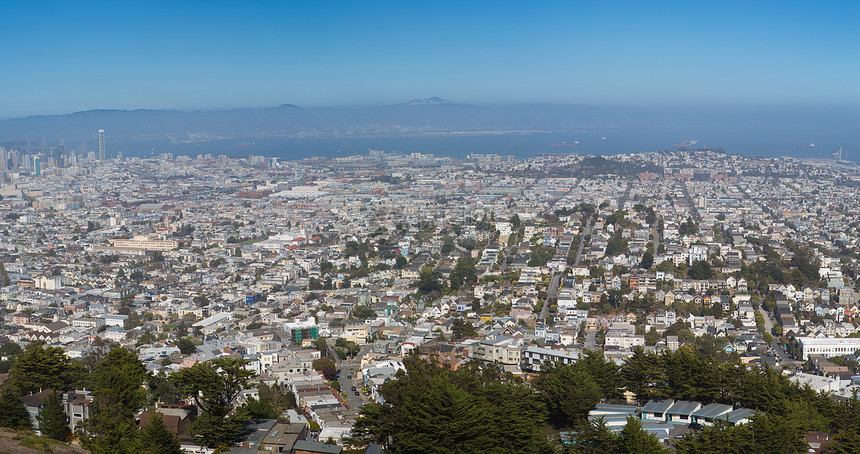 旧金山全景观房子开发城市城市生活大街结构海岸线全景地方旅行图片