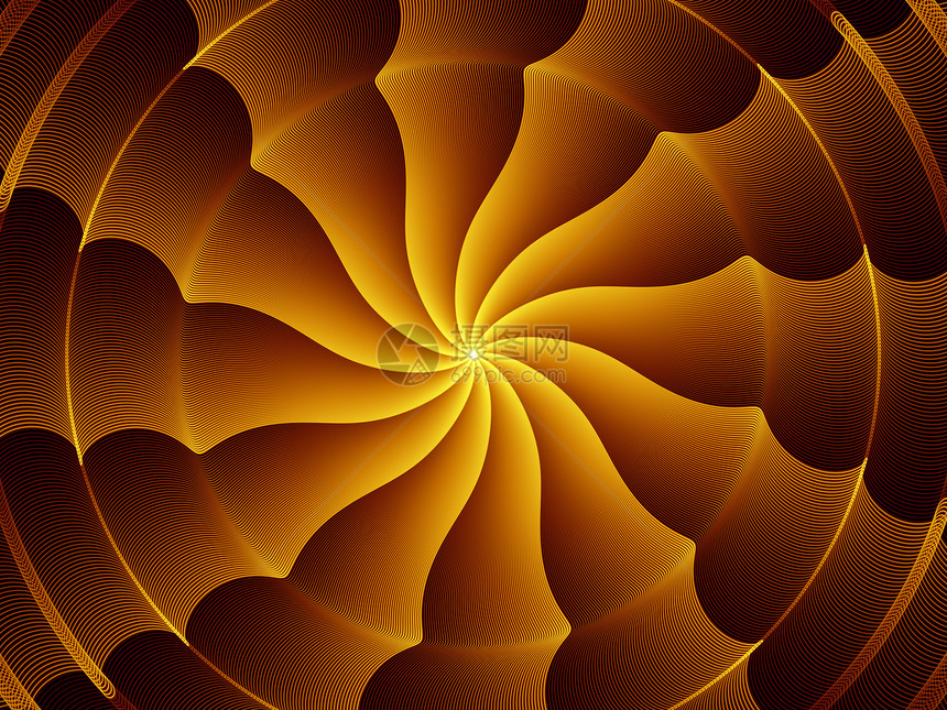 分形沉降回落几何学螺旋渲染涡流辐射光束运动旋转数学黑色图片