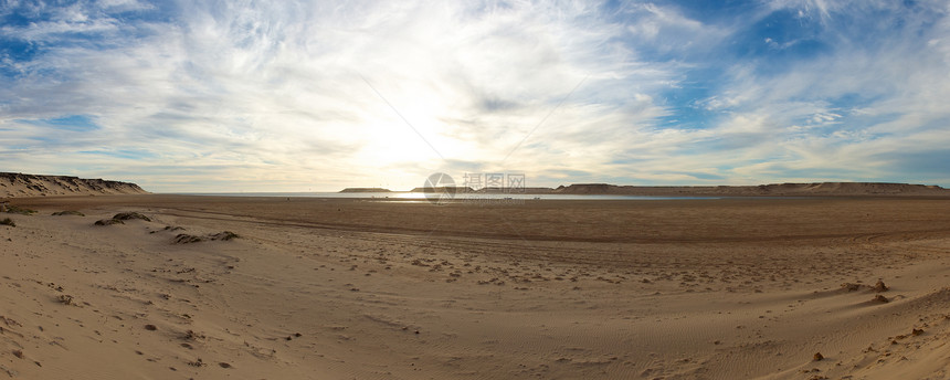 南摩洛哥Addakhla印刷地形金子海浪沙漠风景天空波纹曲线图片