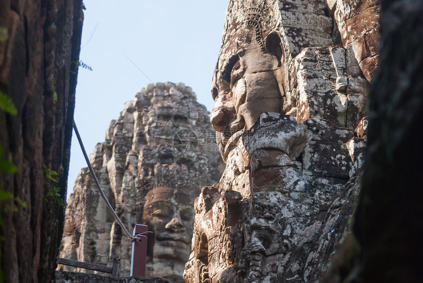 在拜伦的笑容中石头寺庙建筑学雕像高棉语图片