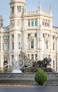 丰田普拉多西班牙马德里著名的Cibeles喷泉广场雕像建筑地标纪念碑建筑学景观文化历史狮子艺术背景