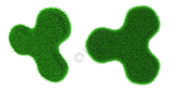 青花形物体插图草地白色绿色背景图片