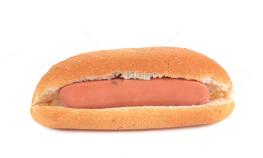 热狗面包和香肠卷包子食物白色小吃脂肪宏观午餐香肠垃圾图片