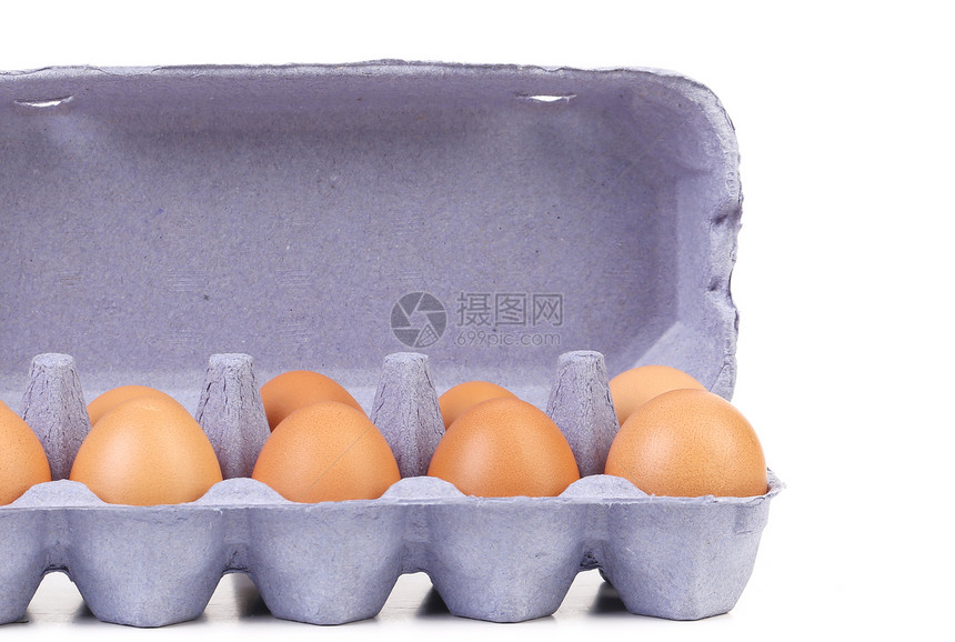 蛋盒里有棕色鸡蛋盒子纸盒农场工作室蛋壳母鸡生活家禽产品烹饪图片