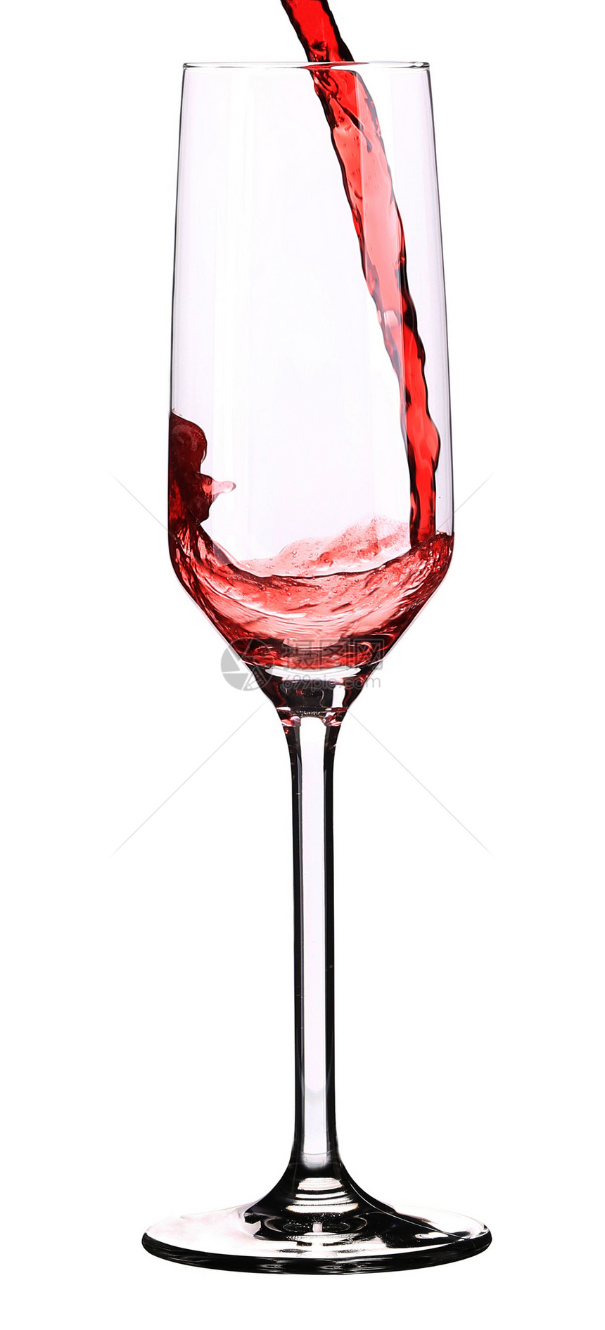 红香槟倒在玻璃杯里流动飞溅气泡漩涡玻璃饮料喷出器皿运动派对图片
