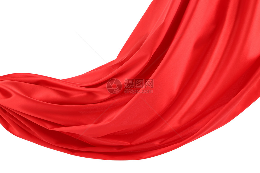 红色丝织布背景的紧贴奢华曲线艺术运动窗帘纺织品布料光泽框架柔软度图片