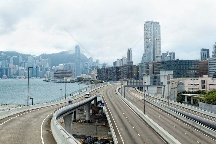 每天在香港的交通流量天际背景场景街道人群摩天大楼高密度财产结构建筑图片