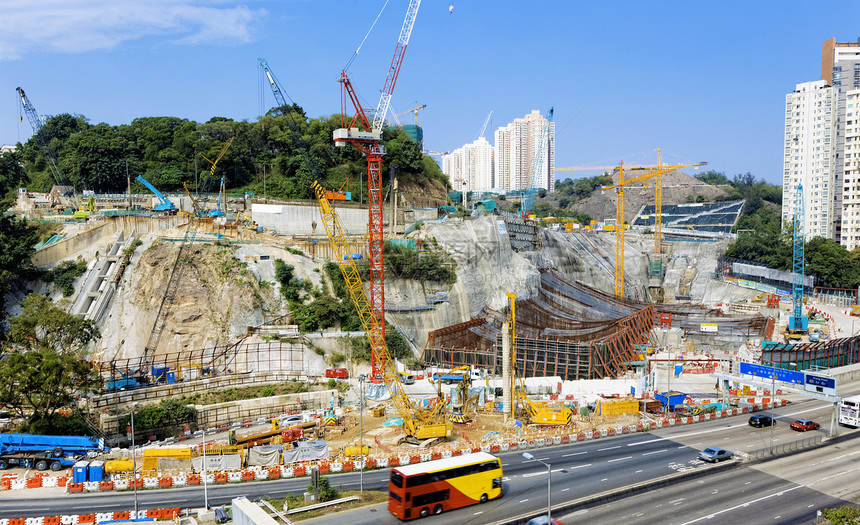 建筑工地劳动者劳动高角度项目天线工作建筑学活动场景工程图片