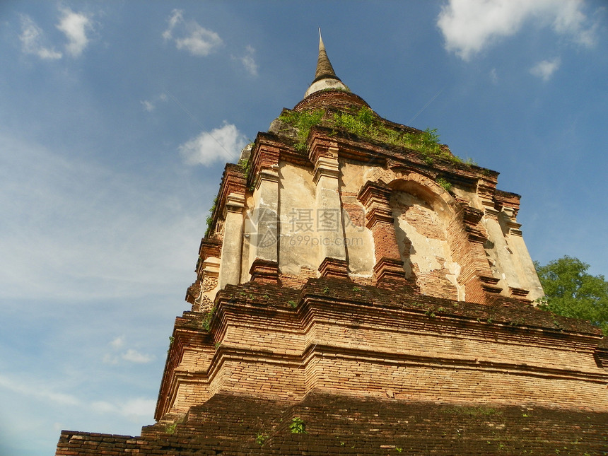 Wat 赫德寺庙圣所佛教徒神社旅行文物羊毛旅游佛塔建筑学佛陀图片