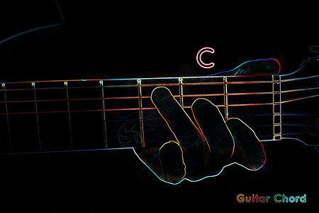 指法黑暗背景上的吉他和弦旋律训练技术手指x光木头音乐会音乐吉他手细绳背景