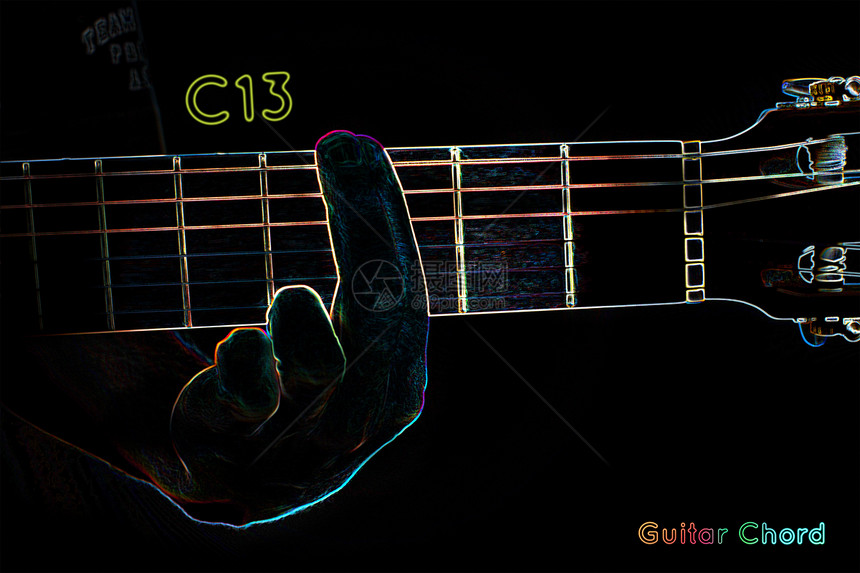 黑暗背景上的吉他和弦玩家指法技术手指吉他手音程男性音乐音乐会歌曲图片
