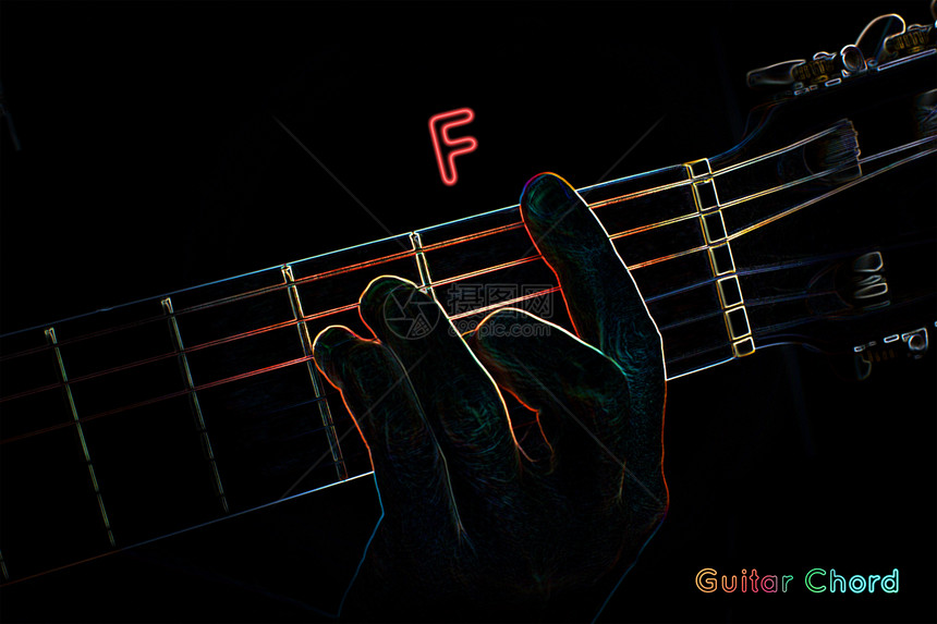 黑暗背景上的吉他和弦玩家乐器木头音乐家身体细绳旋律技术音乐训练图片