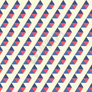 蓝色 红色三角形的无缝模式插画