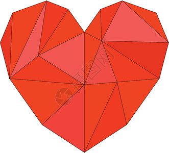 白色背景上的红矢量心脏被孤立 用于valentines的摩西包装表面图解背景图片