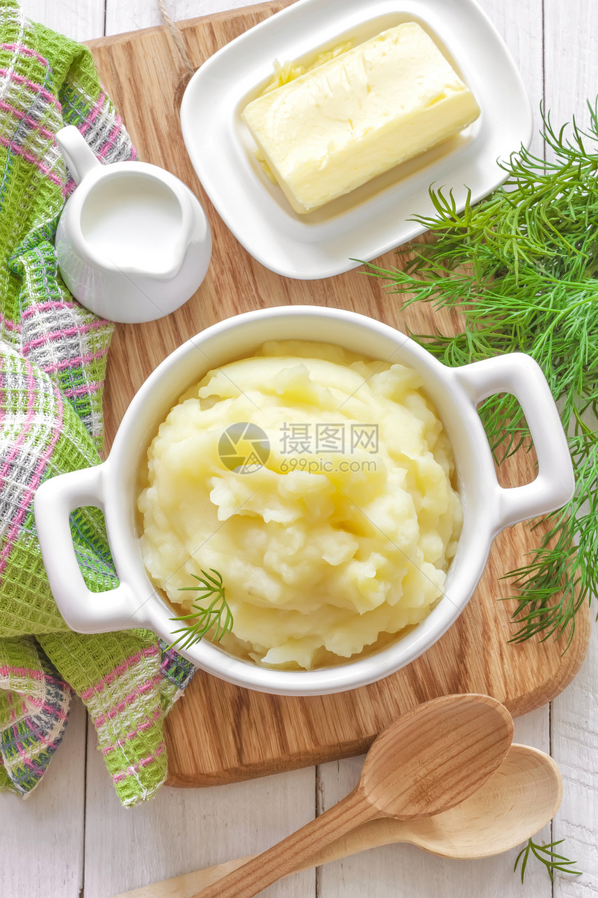 土豆泥烹饪食物厨房餐厅状物乡村鞭打盘子午餐木头图片