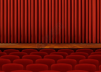 剧院座椅和红幕背景图片
