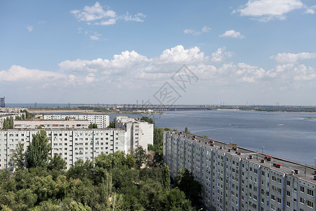 水力发电站房子天空城市高压背景图片