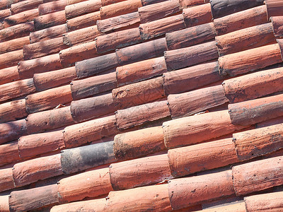屋顶瓷砖材料建筑学建筑红色背景图片