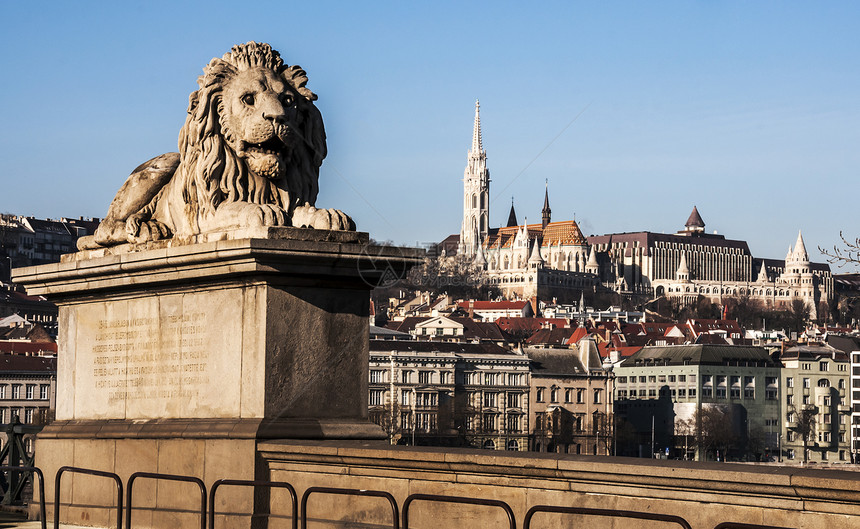 布达佩斯城市观光雕像爬坡首都链桥建筑学景观旅游建筑图片