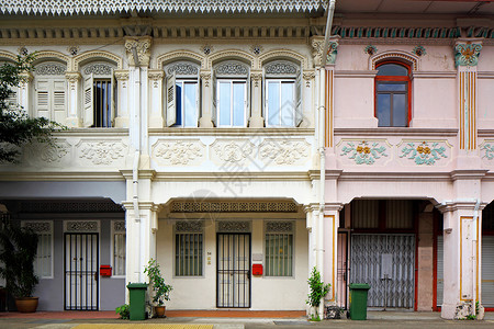 新加坡的商店之家房子白色建筑学街道遗产艺术店铺建筑背景图片