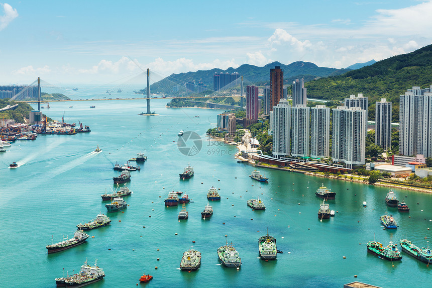 香港日海景码头巡航城市海洋市中心建筑学摩天大楼景观旅行图片