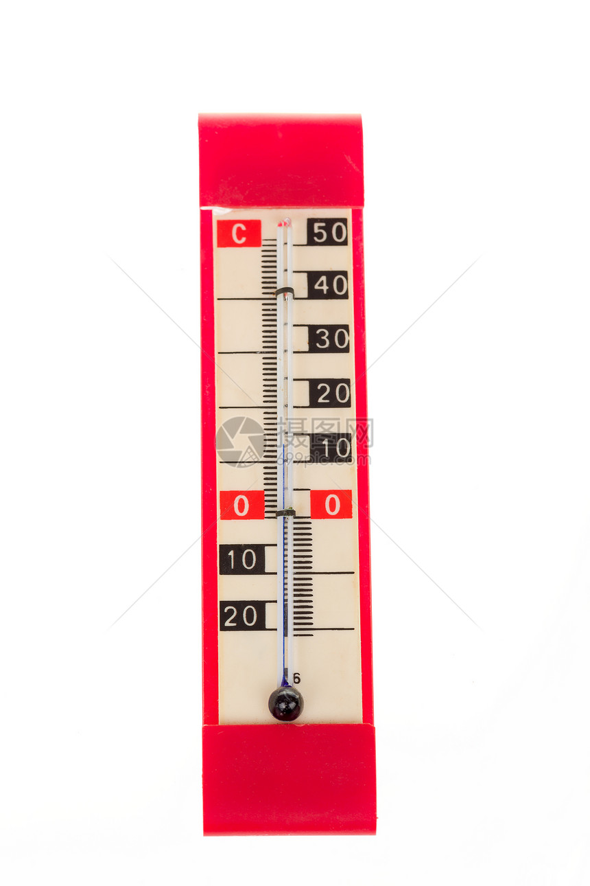 红色塑料回温计玻璃季节测量环境数字家庭温度宏观白色酒精图片