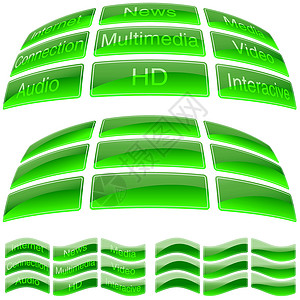 绿色玻璃按钮纽扣电脑玻璃状收藏网页圆形剪贴网络斜角插图背景图片