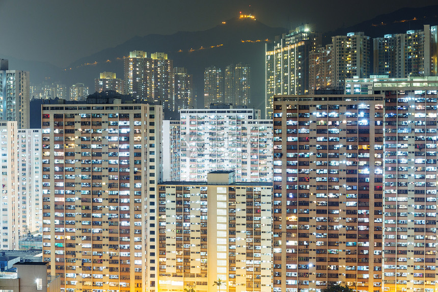 香港市人口住宅景观摩天大楼窗户公寓建筑学住房民众风景图片