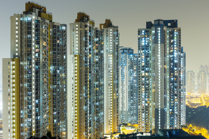 香港的大楼公寓住房摩天大楼建筑学景观窗户人口住宅民众城市图片