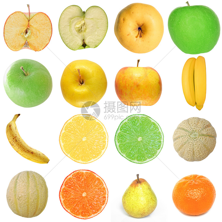 食物拼合食品农业黄色水果白色香蕉橙子绿色柠檬蔬菜红色图片