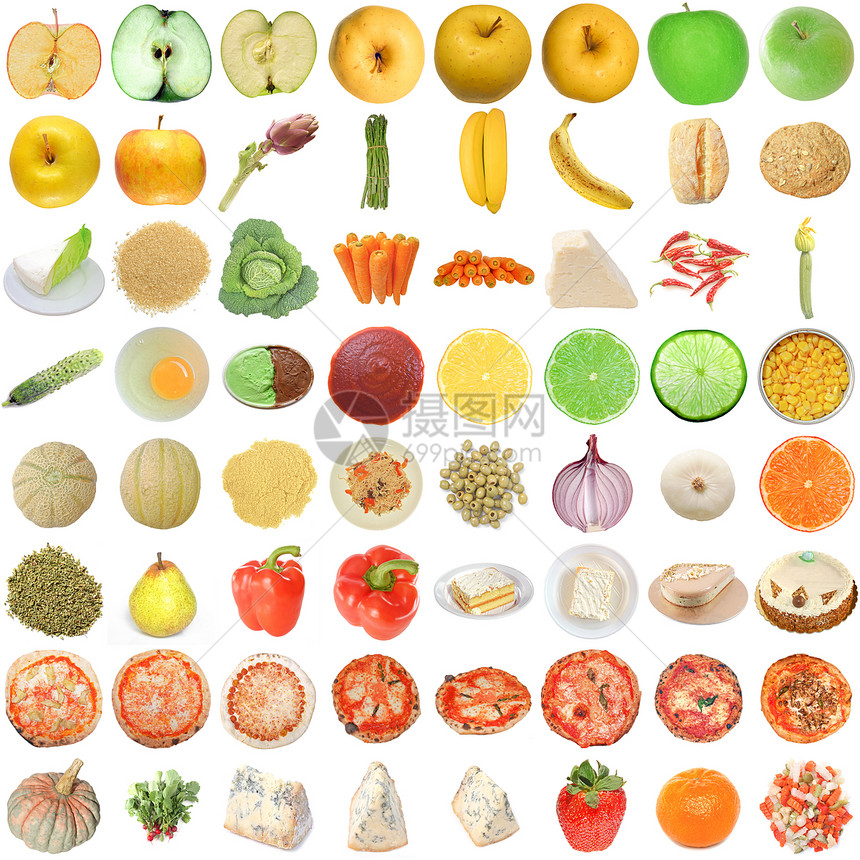 食物拼合食品胡椒白色奶油营养蔬菜面包橙子香蕉萝卜水果图片
