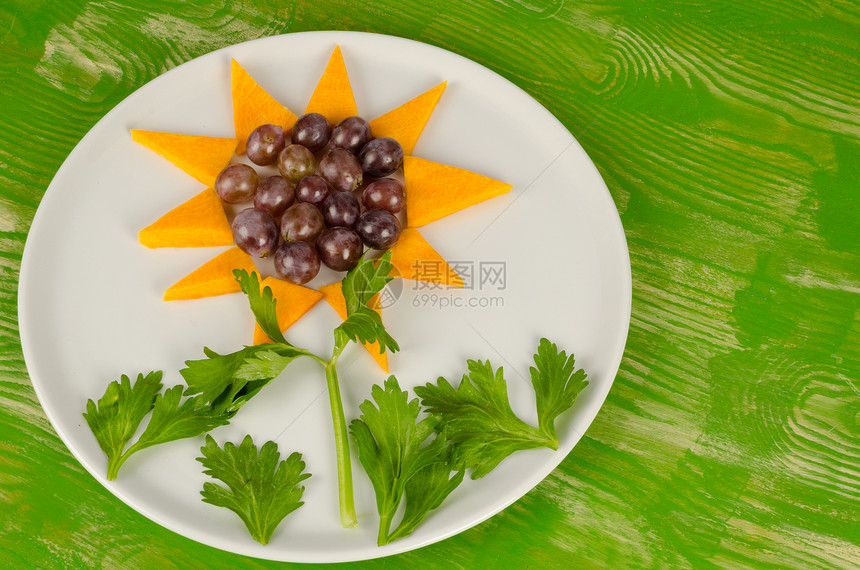 鲜花甜点水平向日葵服务水果创造力童年装饰儿童美食食物图片